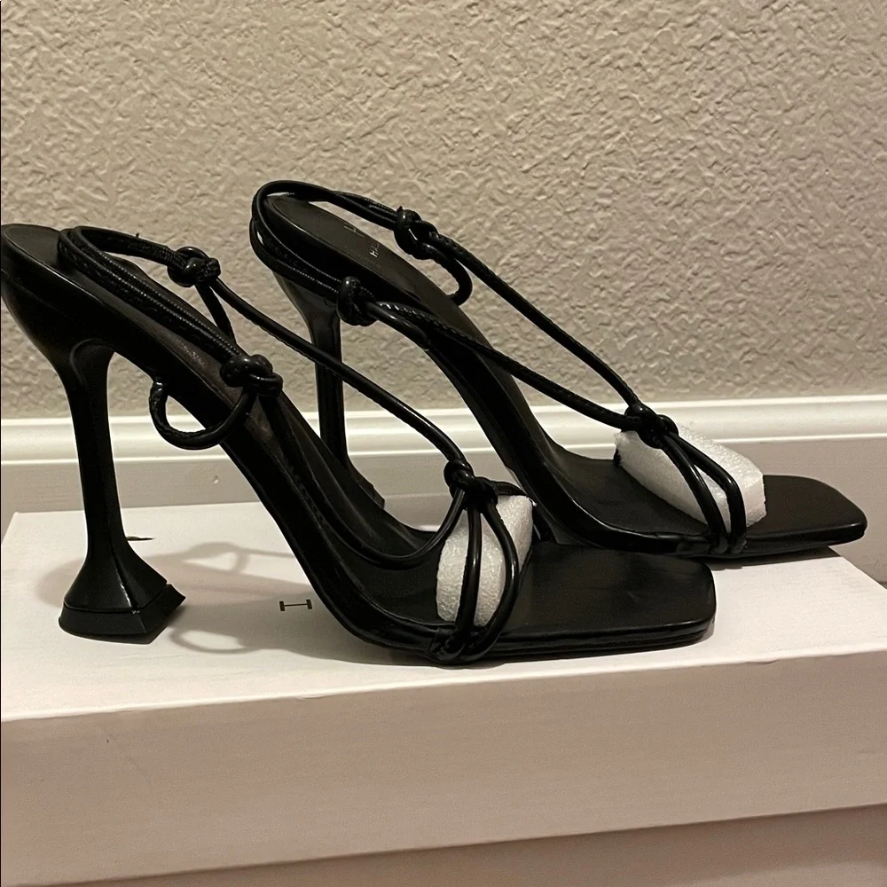 Brand New Halston Heritage Black and White Strappy Heels - Picture 1 of 5